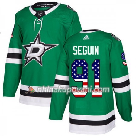 Dallas Stars Dresy Tyler Seguin 91 2017-2018 USA Flag Fashion Zelená Adidas Authentic - Pánské